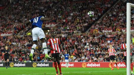 Image Text
 HEAD BOY Romelu Lukaku nods home a goal