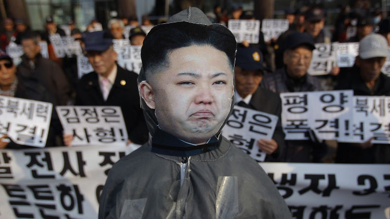 Image via Getty an anti North rally in 2013 in Seoul South Korea