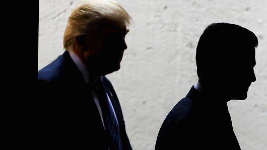 President of Mexico Enrique Pena Nieto walks along U.S. Republican presidential candidate Donald Trump after a meeting at Los Pinos