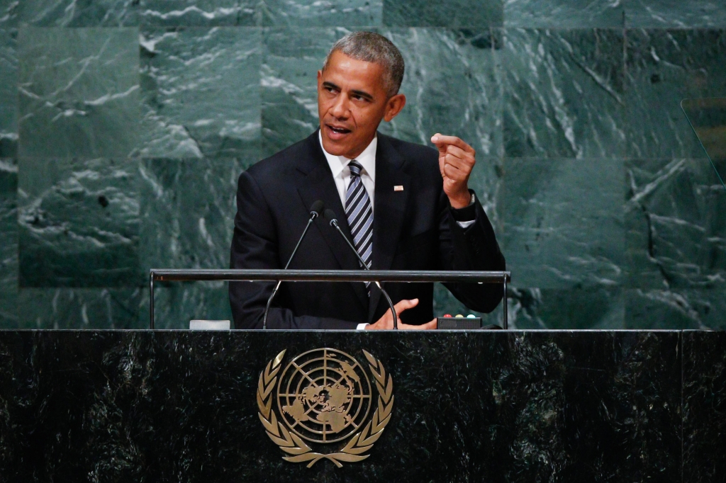 In his valedictory speech to the United Nations President Obama said that the world was “too small” to build a wallAlamy