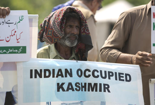 A Pakistani Kashmiri takes part in a protest led by All Parties Hurriyat Conference who have gathered to express solidarity with Kashmiris who are resisting Indian rule in Islamabad Pakistan Thursday Sept. 22 2016. Pakistan