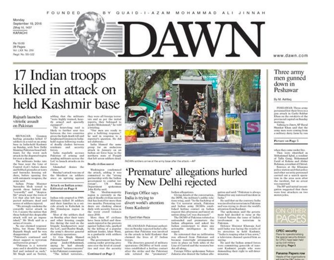 India Tv- Uri attack coverage in the Dawn