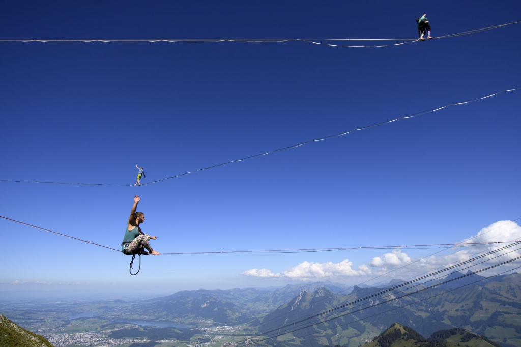 APTOPIX Switzerland Slackline Artists