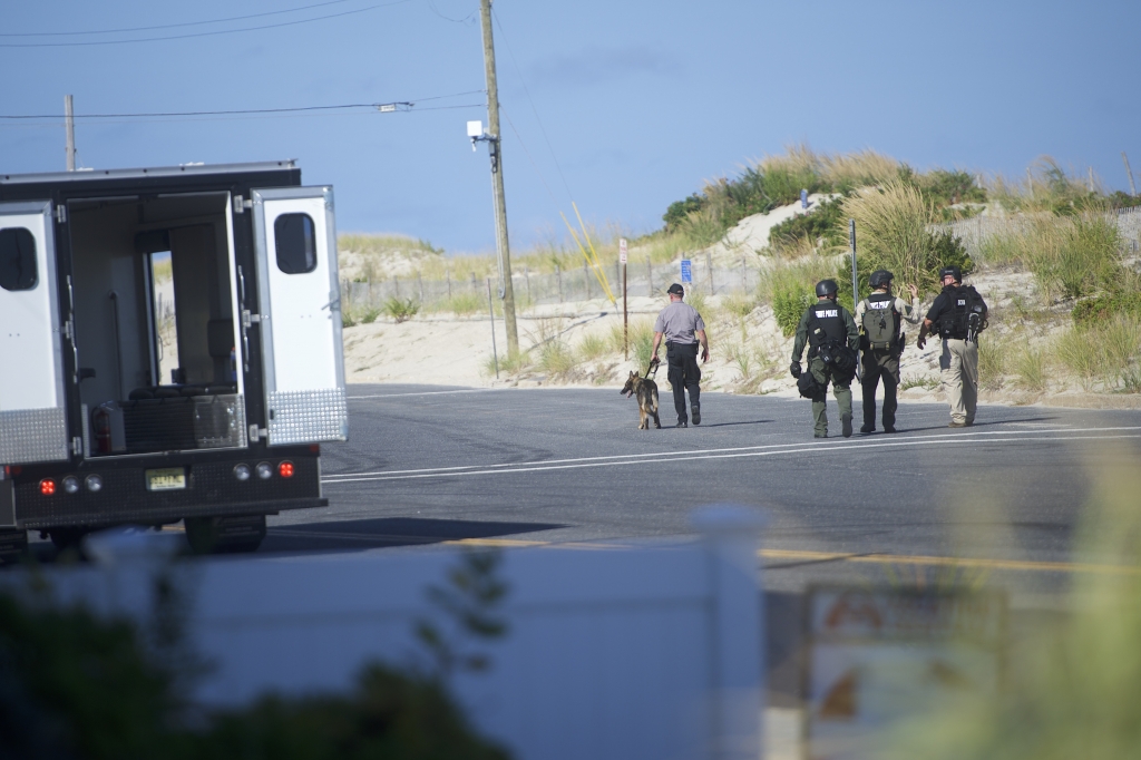 Seaside Park New Jersey. The explosive device detonated in a trash can after 9:30am this morning along the route of the Seaside Semper Five Marine Co