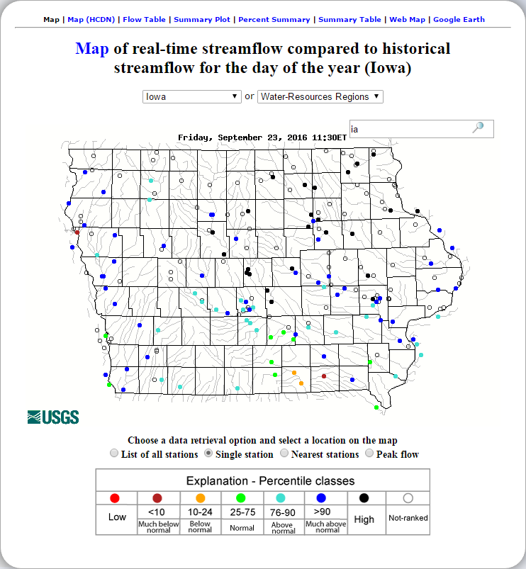 Iowa Flooding Map 2016