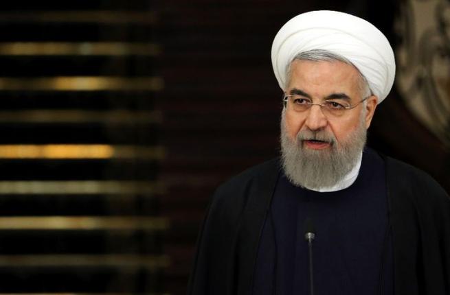 Iranian President Hassan Rouhani speaks during a press-conference in Tehran