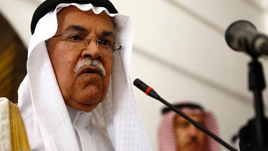 Saudi Oil Minister Ali al Naimi speaks during a press conference following a meeting with Sudanese Oil Minister in Khartoum