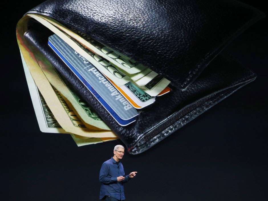 Apple CEO Tim Cook speaks during an Apple event