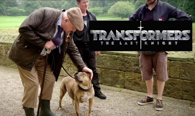 The 'loneliest dog in the world' upstages Sir Anthony Hopkins on the 'Transformers 5' set