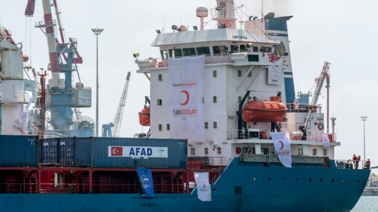 3 2016 shows Lady Leyla a humanitarian aid ship sent from Turkey to the Gaza Strip docked at the Israeli southern port of Ashdod