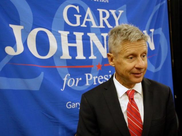 Libertarian presidential candidate Gary Johnson