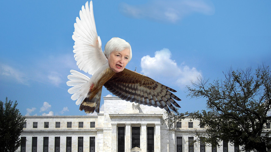 Janet Yellen half-dove half-hawk? Image courtesy of MarketWatch