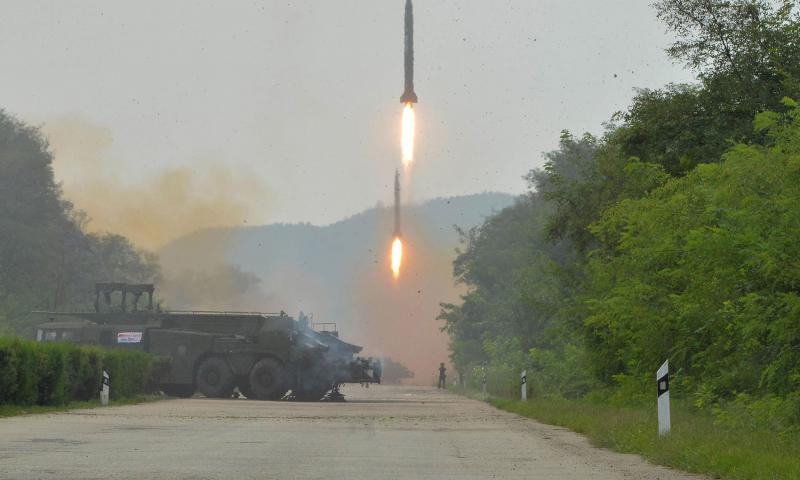 Sept. 6 2016 by the North Korean government shows ballistic missiles launched during a drill at an undisclosed location in North Korea. Korean Central News Agency  Korea News Service via AP