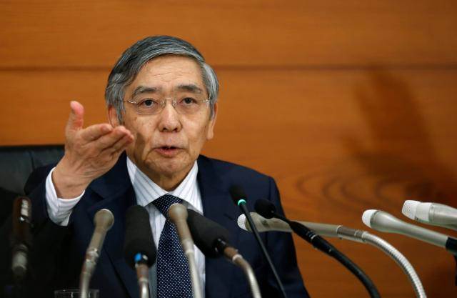 BOJ Governor Kuroda attends a news conference at the BOJ headquarters in Tokyo