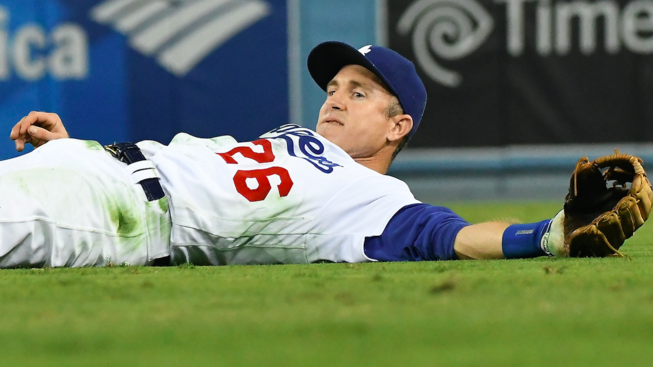 Jayne Kamin-Oncea  Getty Images Chase Utley #26 of the Los Angeles Dodgers smiles after making a remarkable play on Thursday night