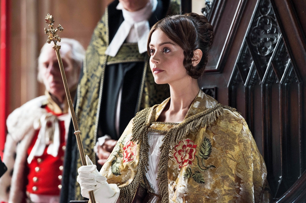 Jenna Coleman stars in the ITV drama Victoria which beat the BBC’s Poldark in the ratings warITV