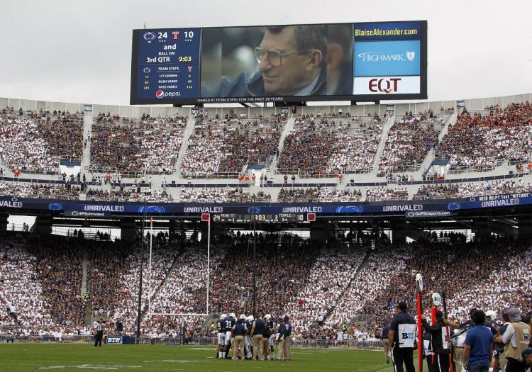 Joe Paterno was honored Saturday during Penn State’s commemoration of the 50th anniversary of the late coach’s first win