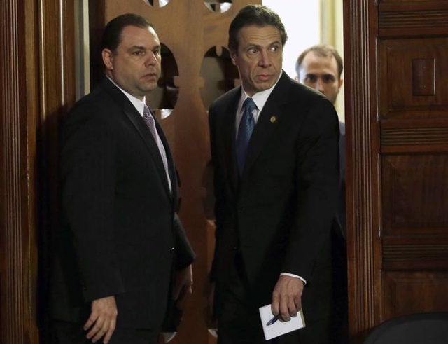 Joseph Percoco left with Governor Cuomo in 2013