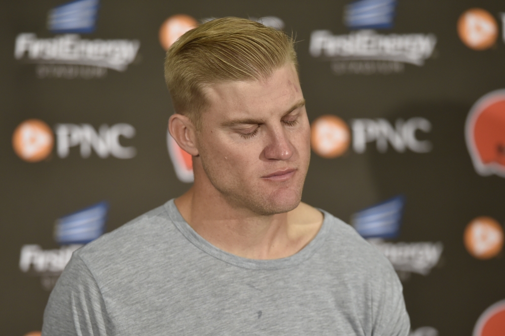 Cleveland Browns quarterback Josh Mc Cown speaks to the media during a news conference after an NFL football game against the Baltimore Ravens Sunday Sept. 18 2016 in Cleveland. The Ravens won 25-20. ORG XMIT OHJMOTK