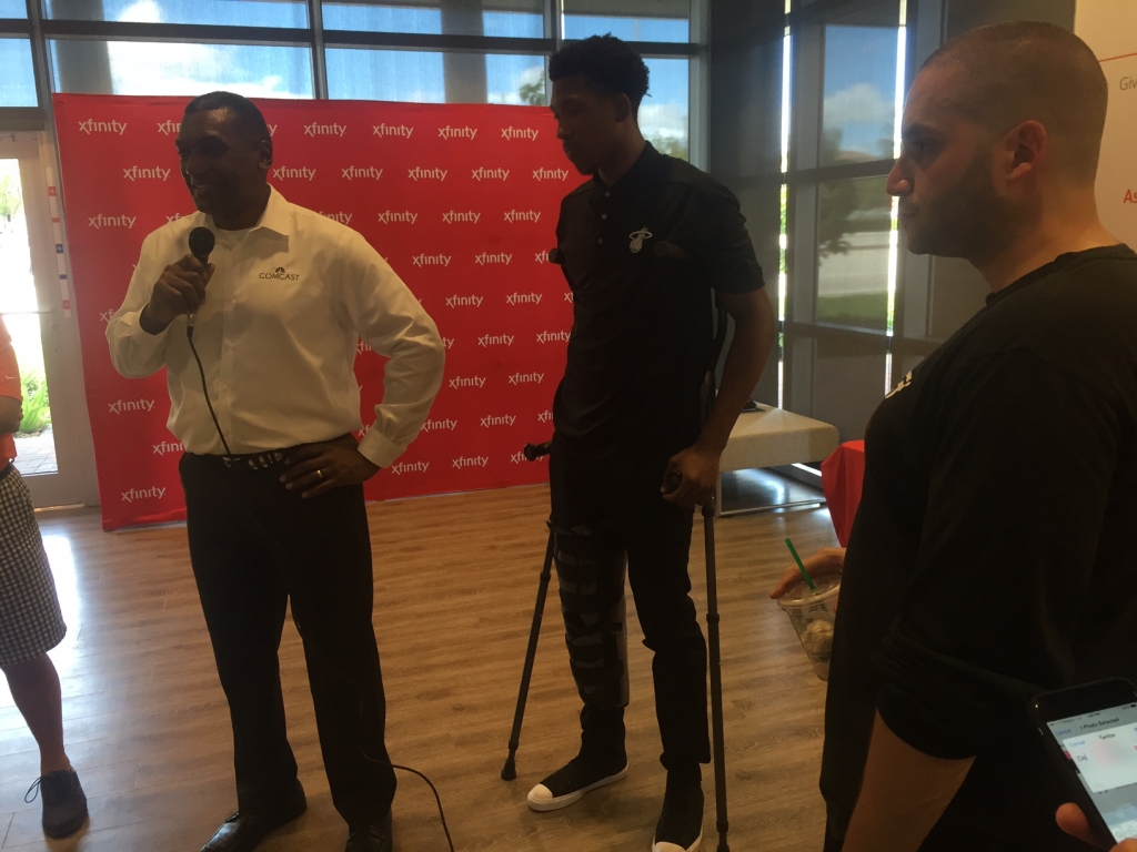 Josh Richardson at Saturday's grand opening of Comcast's first XFINITY store in Fort Lauderdale