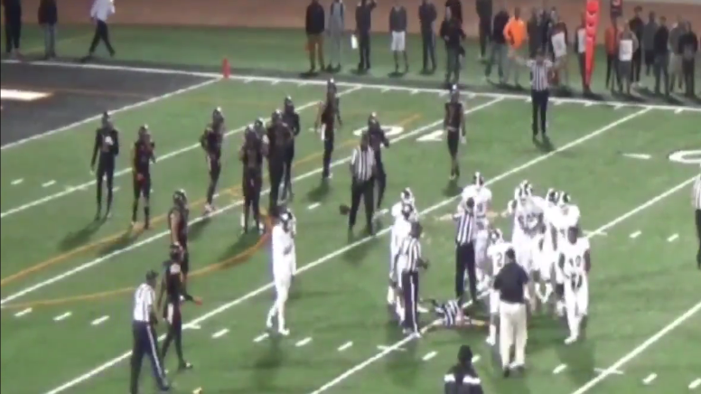 Watch Community College Football Player KO Referee