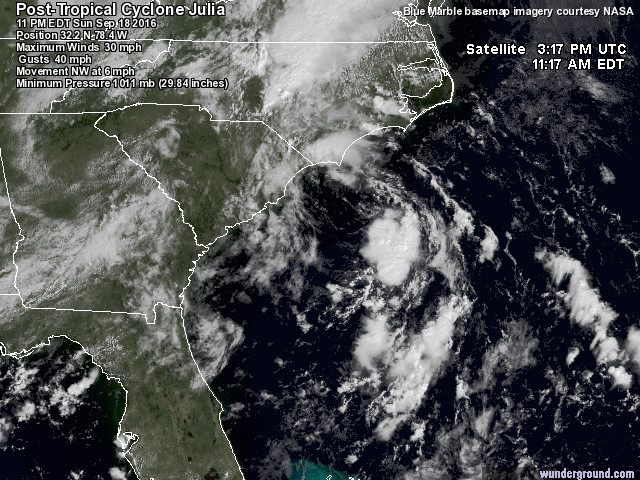 Tropical Storm Julia forms Tuesday evening