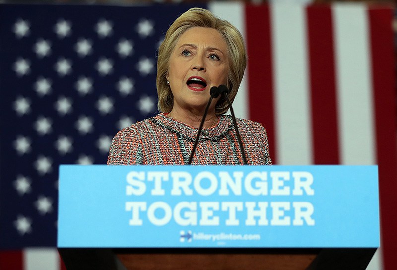 Democratic presidential nominee Hillary Clinton speaks during a campaign rally Thursday in Greensboro N.C