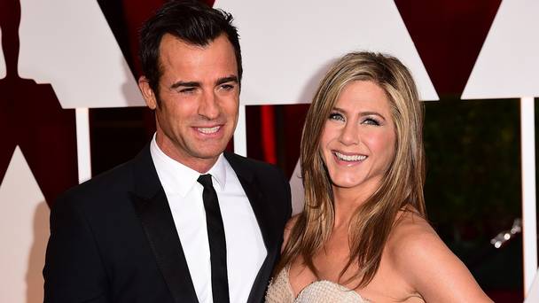 Justin Theroux and Jennifer Aniston at the Oscars in Hollywood in 2015