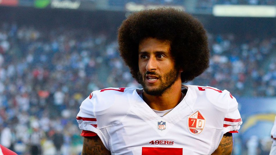 Kaepernick on the sideline during a Sept. 1 preseason game