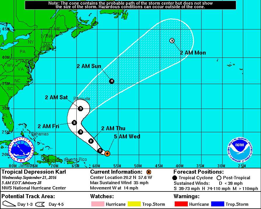 Tropical Depression Karl September 21 2016