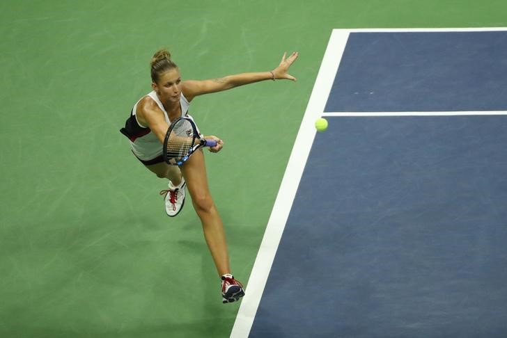 Sep 8 2016 New York NY USA Karolina Pliskova of the Czech Republic returns a shot to Serena Williams of the United States on day eleven of the 2016 U.S. Open tennis tournament at USTA Billie Jean King National Tennis Center. Anthony Gruppuso-USA TODA