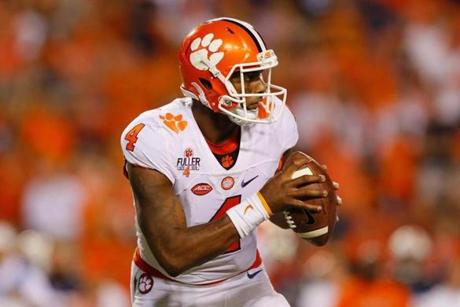 Clemson quarterback Deshaun Watson was passing for 248 yards with an interception and a touchdown