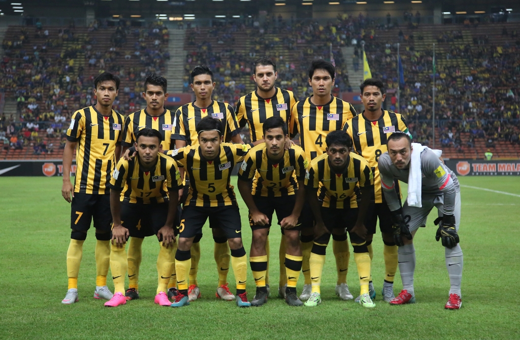 Malaysia's first eleven in the Malaysia vs Saudi Arabia match at Shah Alam Stadium on Tuesday night