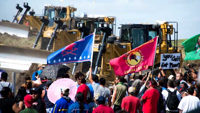 Large crowds in 3 states protest pipeline