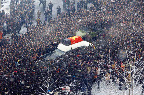 Kim Jong-Il’s funeral procession in Pyongyang on Dec. 28 2011