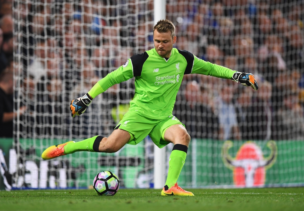 LONDON ENGLAND- SEPTEMBER 16 Simon Mignolet of Liverpool in action during the Premier League match between Chelsea and Liverpool at Stamford Bridge