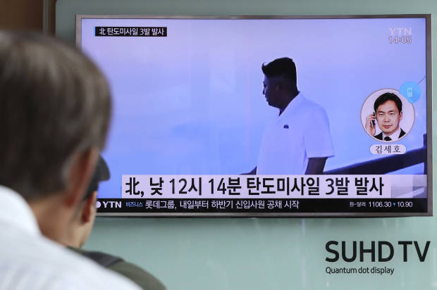 Seoul says North Korea fires 3 ballistic missiles