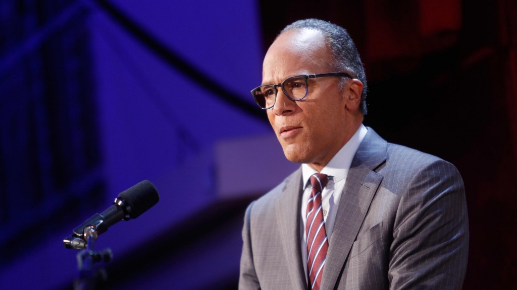 Lester Holt speaks on stage at an event at The Waldorf Astoria Hotel on Sept. 12 2016 in New York City