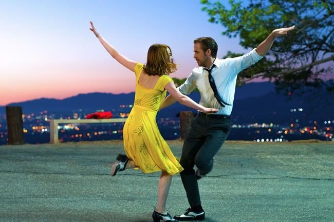 Emma Stone and Ryan Gosling are shown in a scene from the film'La La Land. Fans at the Toronto International Film Festival have give the nod to director Damien Chazelle's'La La Land in the annual People's Choice Award. THE CANADIAN PRESS  HO