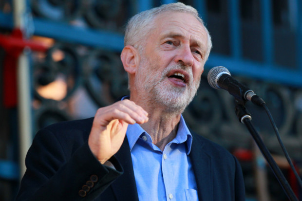 Jeremy Corbyn at a rally