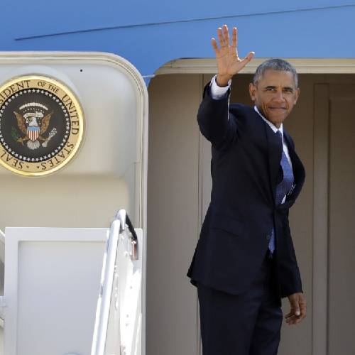 Obama waves as he boards Air Force One at Andrews Air Force Base Md. Wednesday Aug. 31 2016 for a trip to Lake Tahoe Nev. Obama will speak at the 20th Annual Lake Tahoe Summit and highlight his commitment to protecting the