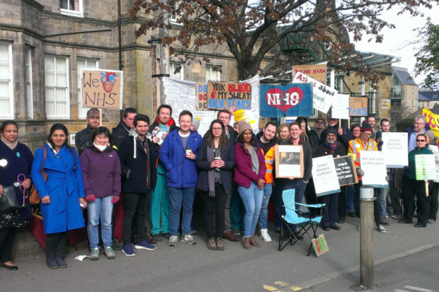 Junior doctors on strike outside the Royal Lancaster Infirmary