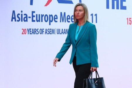 EU High Representative for Foreign Affairs and Security Policy Federica Mogherini arrives for the 11th Asia Europe Meeting Summit of Heads of State and Government in Ulan Bator Mongolia 15 July 2016. REUTERS  Wu Hong  Pool