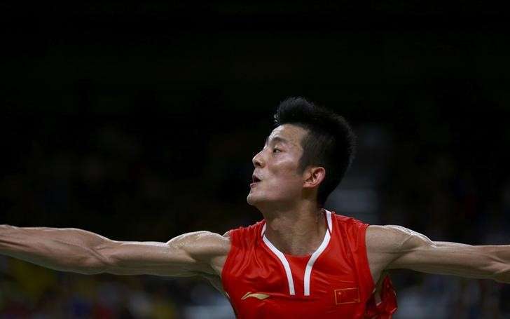 2016 Rio Olympics- Badminton- Men's Singles- Gold Medal Match- Riocentro- Pavilion 4- Rio de Janeiro Brazil- 20/08/2016. Chen Long of China plays against Chong Wei Lee of Malaysia REUTERS  Marcelo del Pozo