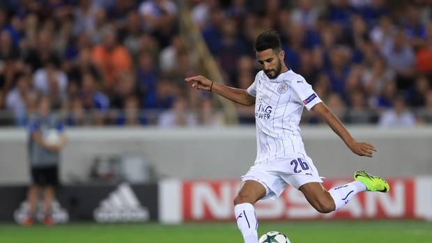 Leicester's Riyad Mahrez wraps up the Foxes 3-0 Champions League against Club Brugge from the penalty spot