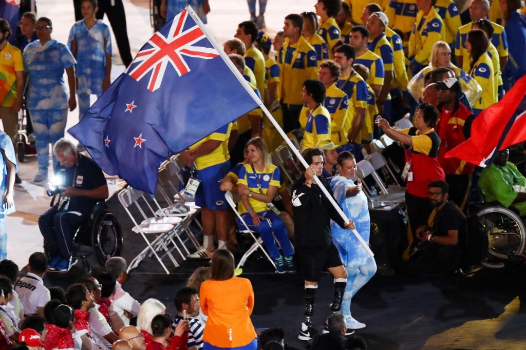 Liam Malone carries the flag for New Zealand