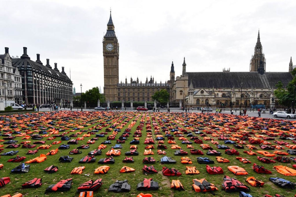 Image Protestors Create A'Graveyard Of Lifejackets To Coincide With The UN Migration Summit