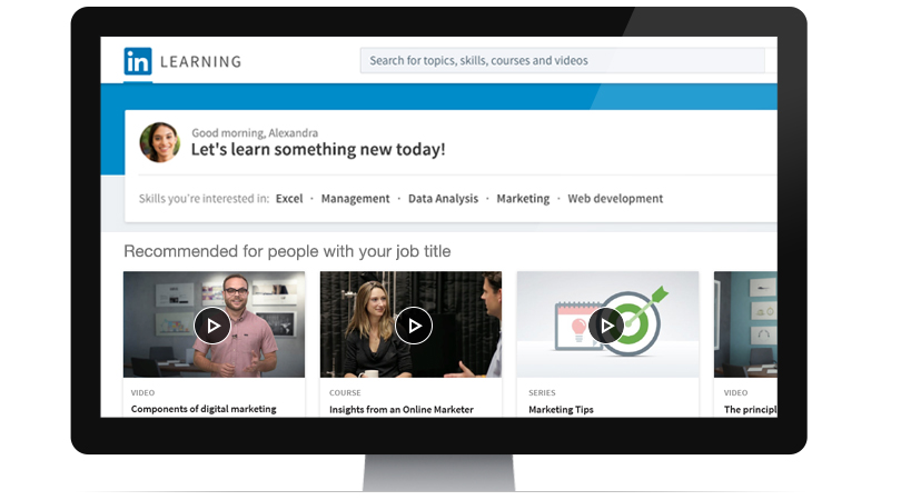 LinkedIn Learning suggests courses based on users job title and skills