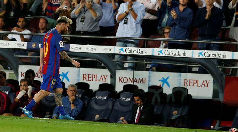 Football Soccer- Barcelona v Atletico Madrid- Spanish La Liga Santander- Camp Nou stadium