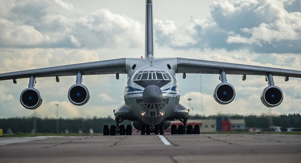 An Il-76 military transport plane in Omsk Siberia